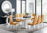Arezzo Large Extending Dining Table and 8 Milan Chairs - arrezzo-8-seater-high-gloss-extending-dining-table-8-mustard-leather-milan-chairs-set.jpg