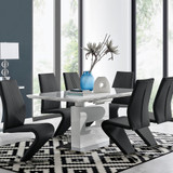 Arezzo Large Extending Dining Table and 6 Willow Chairs - arrezzo-6-seater-high-gloss-extending-dining-table-6-black-leather-willow-chairs-set-CROP.jpg