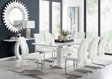 Arezzo Large Extending Dining Table and 8 Lorenzo Chairs - arrezzo-8-seater-high-gloss-extending-dining-table-8-white-leather-lorenzo-chairs-set.jpg