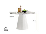 Palma White Marble Effect Round Dining Table & 4 Corona Black Leg Chairs - Palma Marble Table Dimensions.jpg