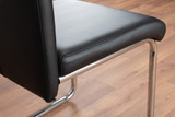 Palma White High Gloss Round Dining Table & 4 Lorenzo Chairs - 2-black-lorenzo-modern-leather-dining-chairs-seats-chrome-10.jpg