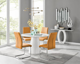 Palma White High Gloss Round Dining Table & 4 Lorenzo Chairs - Palma-120cm-white-gloss-round-dining-table-4-Mustard-leather-lorenzo-chairs-set.jpg