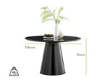 Palma Black Semi Gloss Round Dining Table & 4 Murano Chairs - Palm Black Table Dimensions.jpg