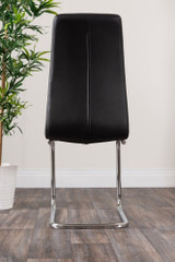 Palma Black Semi Gloss Round Dining Table & 4 Murano Chairs - black-furniturebox-murano-faux-leather-modern-chrome-dining-kitchen-chair-seat-4_2_1.jpg