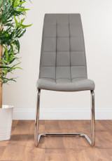 Palma Black Semi Gloss Round Dining Table & 4 Murano Chairs - grey-modern-leather-chrome-murano-chair-5_28.jpg