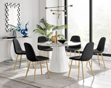 Palma White Marble Effect Round Dining Table & 6 Corona Gold Leg Chairs - Palma-120cm-marble-gloss-round-dining-table-6-black-leather-corona-gold-chairs-set.jpg
