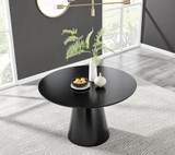 Palma Black Semi Gloss Round Dining Table & 4 Milan Chrome Leg Chairs - palma-120cm-black-matte-modern-round-dining-table-2.jpg