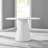Palma White High Gloss Round Dining Table & 6 Milan Black Leg Chairs - Palma-120-white-gloss-modern-round-dining-table-6.jpg