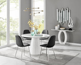 Palma White High Gloss Round Dining Table & 4 Corona Silver Chairs - Palma-120cm-white-gloss-round-dining-table-4-black-leather-corona-silver-chairs-set.jpg