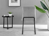 Palma Black Semi Gloss Round Dining Table & 6 Halle Black Leg Chairs - halle-light-grey-fabric-black-leg-dining-chair-3.jpg