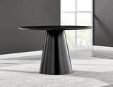 Palma Black Semi Gloss Round Dining Table & 6 Halle Black Leg Chairs - palma-120cm-black-matte-modern-round-dining-table-6.jpg