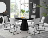 Palma Black High Gloss Round Dining Table & 6 Halle Black Leg Chairs - palma-white-black gloss-round-dining-table-6-light-grey-fabric-halle-black-chairs-set.jpg