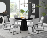 Palma Black Semi Gloss Round Dining Table & 6 Halle Black Leg Chairs - palma-white-black-gloss-round-dining-table-6-light-grey-fabric-halle-black-chairs-set.jpg
