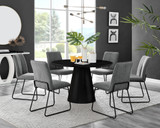Palma Black Semi Gloss Round Dining Table & 6 Halle Black Leg Chairs - palma-white-black-gloss-round-dining-table-6-dark-grey-fabric-halle-black-chairs-set.jpg