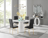 Palma White High Gloss Round Dining Table & 4 Milan Gold Leg Chairs - Palma-120cm-white-gloss-round-dining-table-4-Black-leather-gold-milan-chairs-set.jpg