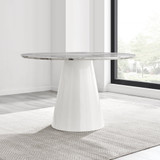 Palma White Marble Effect Round Dining Table & 6 Milan Chrome Leg Chairs - Palma-120-marble-round-dining-table-6.jpg
