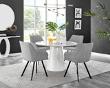 Palma White High Gloss Round Dining Table & 4 Falun Black Leg Chairs - palma-white-gloss-round-dining-table-4-light-grey-fabric-falun-black-chairs-set.jpg