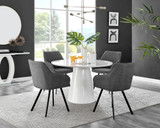 Palma White High Gloss Round Dining Table & 4 Falun Black Leg Chairs - palma-white-gloss-round-dining-table-4-dark-grey-fabric-falun-black-chairs-set.jpg