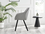 Palma White High Gloss Round Dining Table & 4 Falun Black Leg Chairs - Falun-Light Grey-Fabric-black-Leg-Dining-Chair-3.jpg