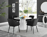 Palma White Marble Effect Round Dining Table & 4 Calla Black Leg Chairs - palma-marble-gloss-round-dining-table-4-black-velvet-calla-black-chairs-set.jpg