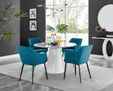 Palma White Marble Effect Round Dining Table & 4 Calla Black Leg Chairs - palma-marble-gloss-round-dining-table-4-blue-velvet-calla-black-chairs-set.jpg