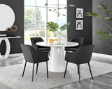 Palma White High Gloss Round Dining Table & 4 Calla Black Leg Chairs - palma-white-gloss-round-dining-table-4-black-velvet-calla-black-chairs-set.jpg