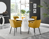 Palma White High Gloss Round Dining Table & 4 Calla Black Leg Chairs - palma-white-gloss-round-dining-table-4-mustard-velvet-calla-black-chairs-set.jpg