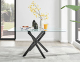 Leonardo Black Leg Glass Dining Table & 6 Halle Chairs - leonardo-black-6-black-modern-rectangular-dining-table-2.jpg
