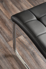 Palma Black Semi Gloss Round Dining Table & 6 Murano Chairs - black-furniturebox-murano-faux-leather-modern-chrome-dining-kitchen-chair-seat-9.jpg