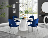 Palma White Marble Effect Round Dining Table & 4 Arlon Silver Leg Chairs - palma-marble-gloss-round-dining-table-4-navy-velvet-arlon-silver-chairs-set.jpg