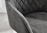 Leonardo Black Leg Glass Dining Table & 6 Falun Silver Leg Chairs - falun-dark-grey-fabric-silver-leg-dining-chair-4.jpg