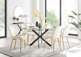 Leonardo Black Leg Glass Dining Table & 6 Pesaro Gold Leg Chairs - leonardo-black-6-black-rectangular-dining-table-6-cream-velvet-pesaro-gold-chairs-set_1.jpg