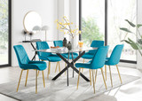 Leonardo Black Leg Glass Dining Table & 6 Pesaro Gold Leg Chairs - leonardo-black-6-black-rectangular-dining-table-6-blue-velvet-pesaro-gold-chairs-set.jpg