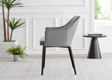 Leonardo Black Leg Glass Dining Table & 4 Calla Black Leg Chairs - Calla-grey-black-dining-chair-3.jpg