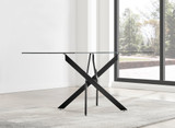 Leonardo Black Leg Glass Dining Table & 6 Lorenzo Chairs - leonardo-black-6-black-modern-rectangular-dining-table-7.jpg