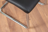 Palma Black Semi Gloss Round Dining Table & 6 Lorenzo Chairs - 2-black-lorenzo-modern-leather-dining-chairs-seats-chrome-6.jpg