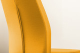Palma Black Semi Gloss Round Dining Table & 6 Lorenzo Chairs - 2-mustard-lorenzo-modern-leather-dining-chairs-seats-chrome-8.jpg