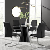 Palma Black Semi Gloss Round Dining Table & 4 Lorenzo Chairs - Palma-120cm-black-matte-round-dining-table-4-black-leather-lorenzo-chairs-set-CROP.jpg