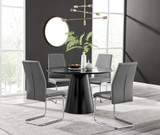Palma Black Semi Gloss Round Dining Table & 4 Lorenzo Chairs - Palma-120cm-black-matte-round-dining-table-4-grey-leather-lorenzo-chairs-set.jpg