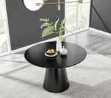 Palma Black Semi Gloss Round Dining Table & 6 Pesaro Silver Chairs - palma-120cm-black-matte-modern-round-dining-table-2.jpg