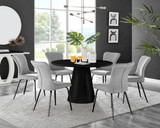 Palma Black Semi Gloss Round Dining Table & 6 Nora Black Leg Chairs - palma-white-black-gloss-round-dining-table-6-light-grey-velvet-nora-black-chairs-set.jpg