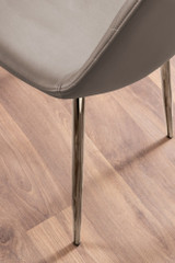 Palma Black Semi Gloss Round Dining Table & 4 Corona Silver Chairs - beige-corona-chrome-leg-modern-leather-dining-chair-6_32.jpg