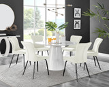 Palma White High Gloss Round Dining Table & 6 Nora Black Leg Chairs - palma-white-gloss-round-dining-table-6-cream-velvet-nora-black-chairs-set.jpg