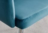 Palma White High Gloss Round Dining Table & 4 Calla Silver Leg Chairs - Calla-blue-silver-dining-chair-5.jpg