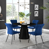 Palma Black Semi Gloss Round Dining Table & 4 Nora Black Leg Chairs - palma-white-black-gloss-round-dining-table-4-navy-velvet-nora-black-chairs-set-CROP.jpg