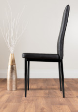 Palma Black Semi Gloss Round Dining Table & 4 Milan Black Leg Chairs - black-modern-milan-dining-chair-leather-black-leg-6.jpg