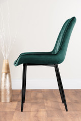 Palma Black Semi Gloss Round Dining Table & 4 Pesaro Black Leg Chairs - green-pesaro-velvet-black-metal-modern-luxury-dining-chair-4.jpg