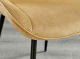 Palma Black Semi Gloss Round Dining Table & 4 Pesaro Velvet Black Leg Chairs - Pesaro-Black-mustard yellow-dining-chair (9).jpg