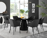 Palma Black Semi Gloss Round Dining Table & 6 Calla Black Leg Chairs - palma-white-black gloss-round-dining-table-6-black-velvet-calla-black-chairs-set.jpg