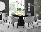 Palma Black Semi Gloss Round Dining Table & 6 Calla Black Leg Chairs - palma-white-black-gloss-round-dining-table-6-grey-velvet-calla-black-chairs-set.jpg